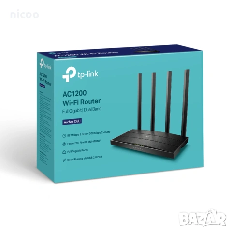Рутер TP-LINK Archer C6U AC1200 Gigabit MU-MIMO ,USB,OneMesh