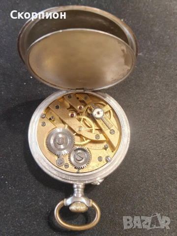 Швейцарски СРЕБЪРЕН джобен часовник 1925г. - SWISS MADE - ПРОМОЦИЯ, снимка 11 - Джобни - 48362081