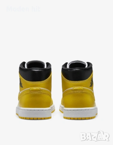 Оригинал! NIKE Jordan 1 Mid Shoes White/Yellow дански кецове, снимка 5 - Кецове - 54328355