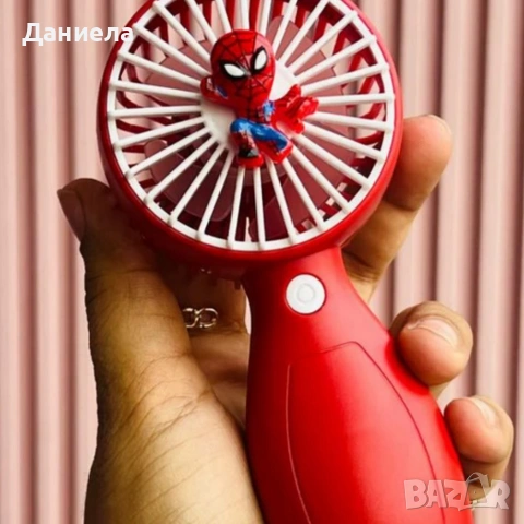 Детски мини USB вентилатор – Stitch или Spiderman, преносим и презареждаем, снимка 4 - Вентилатори - 54711035