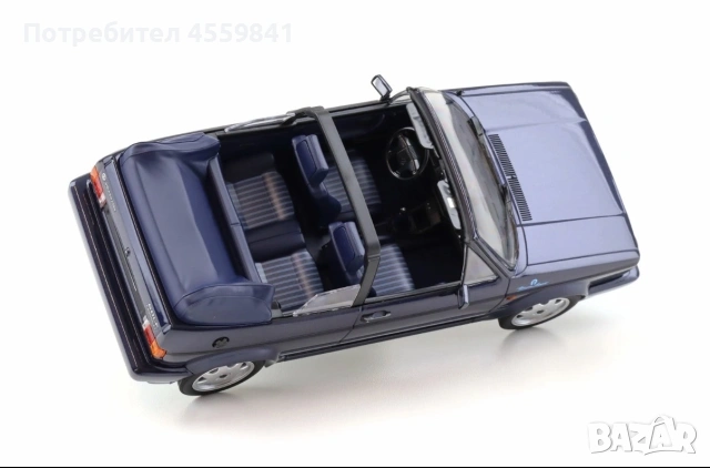 НОВ 1:18 Norev VW Golf 1 Cabriolet Etienne Aigner 1990 Midnight Blue Metallic - Limited 1 от 750 Бр, снимка 3 - Колекции - 55222407