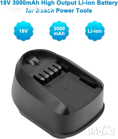 BURGARDEN 18V 3000mAh Li-Ion Батерия за Bosch – Заместител на 1600A005B0 / 2607336208, снимка 2 - Други инструменти - 54943886
