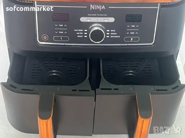 Фритюрник с горещ въздух Ninja Foodi MAX Dual Zone AF400EUCP (9.5L), снимка 9 - Фритюрници - 55448327