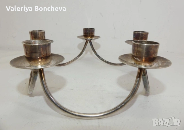 Посребрена поставка за свещи Berg , снимка 2 - Декорация за дома - 54729815