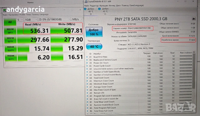  ЧИСТО НОВ 2TB SSD PNY CS900 SATA 6Gb/s. 2.5 inch скорост на четене/запис - 550/530 MB/s , снимка 7 - Твърди дискове - 54341103