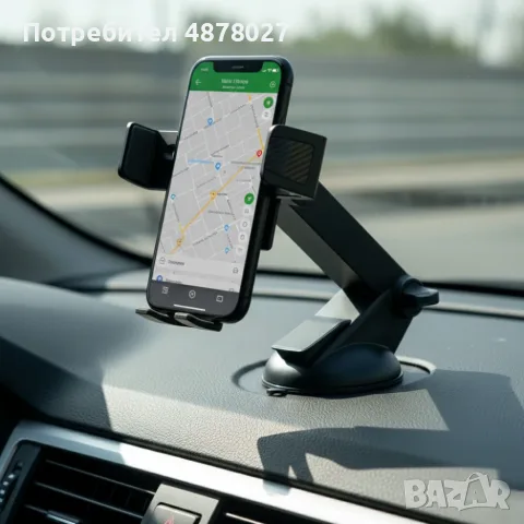 Стойка за телефон за кола KL GO Suction Cup Holder Z62 – 360° въртене, вендуза с гел, универсална съ, снимка 5 - Аксесоари и консумативи - 55392472