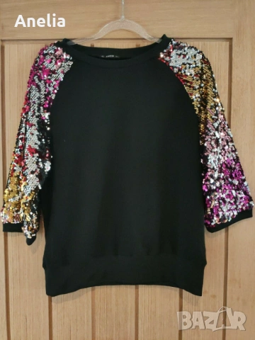 Елегантна Дамска Блуза с пайети  М Л ХЛ, снимка 2 - Корсети, бюстиета, топове - 43943592