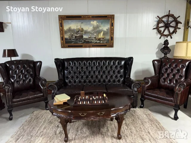 Честърфийлд-Chesterfield/Handmade Класически комплект
Цена: 2300 €
, снимка 2 - Дивани и мека мебел - 55398120