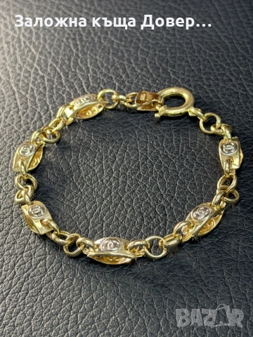 Златна гривна Chanel Шанел 14 карата 585 zlatna grivna  gold , снимка 5 - Гривни - 55450930