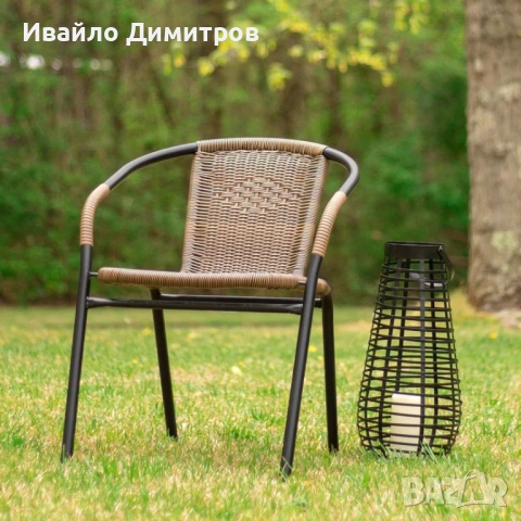 Градински ратанов стол, кафяв LUX
