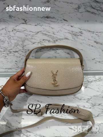 Ysl дамска чанта, черна, бежова и бялА, снимка 5 - Чанти - 55040097
