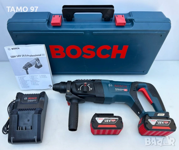 BOSCH GBH 18V-26 D - Безчетков перфоратор 2x18V 5.0Ah като нов!