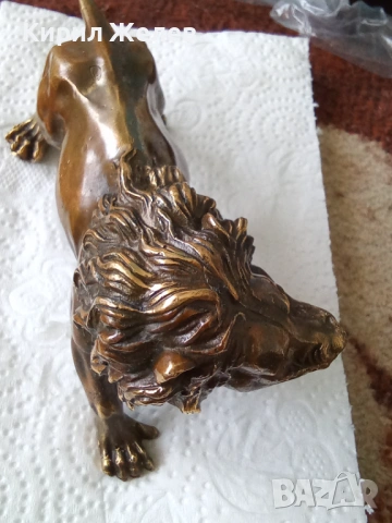 Бронзова фигурка на 🦁 лъф 17953, снимка 3 - Колекции - 54179540