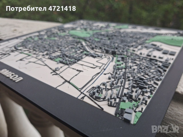 Късче от Ямбол - Уникална 3D релефна карта на града и завоите на Тунджа, снимка 6 - Декорация за дома - 54534188
