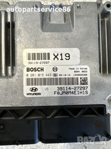 Контролен модул на двигател (ECU) за Hyundai Tucson 2.0 Crdi (2009) 0281015443 , снимка 2 - Части - 54429272