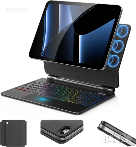 SZO Магнитен калъф с клавиатура за iPad 10-то поколение и iPad A16 11-то поколение 10.9/11 инча