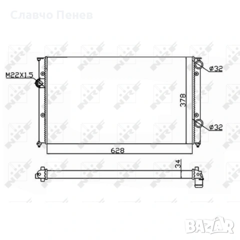 Радиатор, охлаждане на двигателя VW GOLF III, PASSAT B3/B4 VENTO Dizel и TD, снимка 2 - Части - 42434558