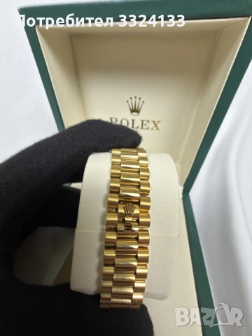 Rolex Day-Date 40 mm President Bracelet Yellow Gold 18K Green Dial, снимка 3 - Мъжки - 55608749