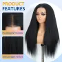75 см Kinky права обемна перука с дантела 13*4*1, снимка 3