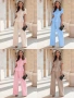 Дамски комплект от блуза и широки панталони Elorette, 4цвята , снимка 1
