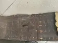 Широк стар кожен колан, каиш , ремък за огромен чан - бронз, снимка 4