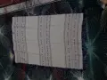 Правоъгълна ленена покривка цветя ръчна изработка нова 90х63см ресни 8см, снимка 2