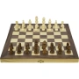 Шах, дама и табла 3 в 1, фурнир, 34 см, фигури 3 - 7 см, снимка 1