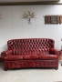 Chesterfield/Честърфилд Класически кожен диван – Бордо, снимка 1