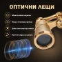 Златист театрален бинокъл с дръжка увеличение 3Х театър опера подарък, снимка 2
