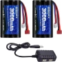 3000mAh 7.4 V литиево-йонна батерия с Deans T-щепсел 2S презареждаща се RC батерия, снимка 1