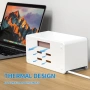 BEVA скрит удължител с кутия за кабели – 6 контакта + 3 USB-A + 1 USB-C, 3680W, 16A, 2м кабел, снимка 3