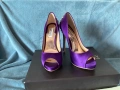 Нови изящни обувки Badgley Mischka Kiara Purple Satin size 37, снимка 7