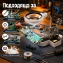 Мощна настолна лупа лед осветление свободни ръце трета ръка запояване, снимка 4
