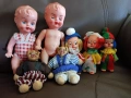 VINTAGE 'BLUE BOX' 1960 ретро кукли, фигури, палячовци, клоуни, ретро мече, снимка 1