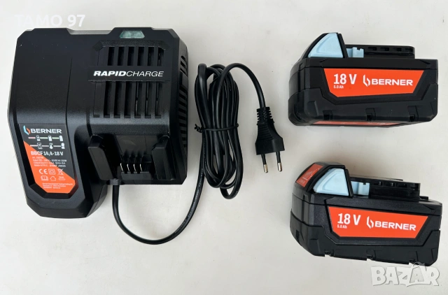 BERNER BACAG-1 BL 18V - Безчетков ъглошлайф 2x18V 5.0Ah неразличим от нов!, снимка 10 - Ъглошлайфи - 55151841