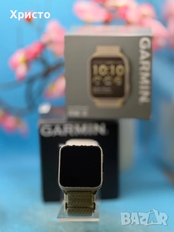НОВ!!! Смарт часовник Garmin Venu X1, Soft Gold с титаниев гръб и каишка найлон French Gray  , снимка 5 - Смарт часовници - 54516361