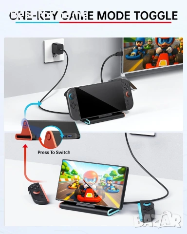 TV докинг станция за Nintendo Switch 2, преносима докинг станция с Gigabit Ethernet (1000Mbps), снимка 6 - Аксесоари - 54961925