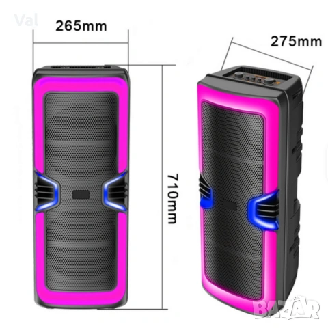 Bluetooth караоке тонколона GY-8847 с Led осветление, снимка 6 - Тонколони - 54826074