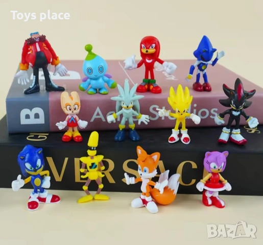 12 броя фигурки на Sonic The Hedgehog, Super Sonic Metal, Sonic Knuckles, Shadow Werehog Соник, снимка 2 - Фигурки - 51036147
