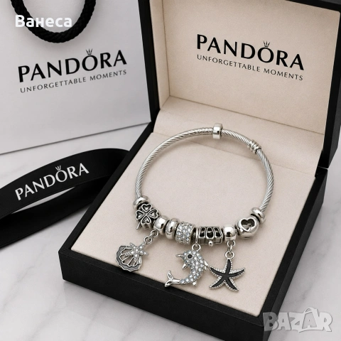 🌸 Сребриста гривна тип Pandora 