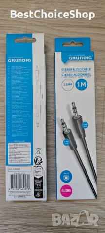Grundig четири бройки нови стерео аудио кабели 3.5mm Male to Male, 1 метър!, снимка 2 - Други - 55164468