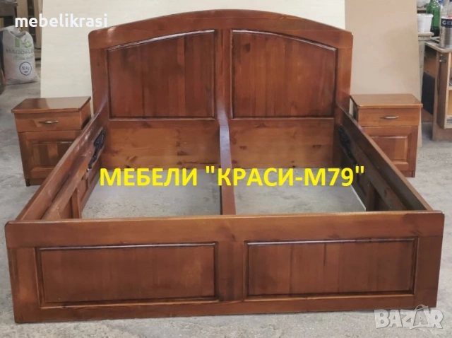 Спалня с амортисьорен механизъм за повдигане, за матрак 160/200см. -МАСИВ в цвят.Налична!