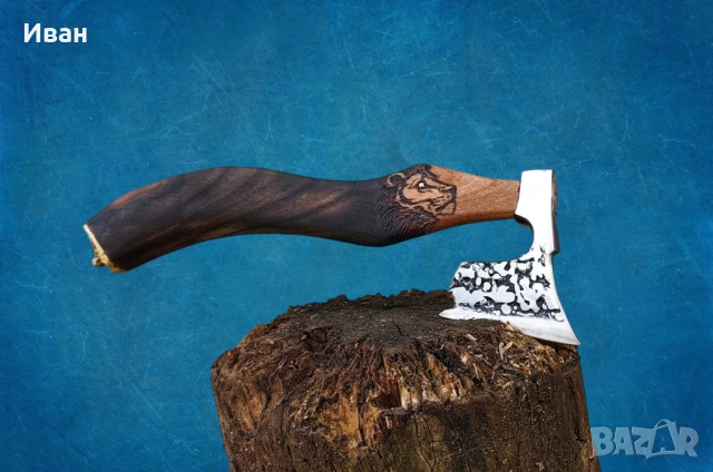 Продавам ръчно изработен комплект брадва и дъска за рязане , снимка 3 - Ножове - 54213351