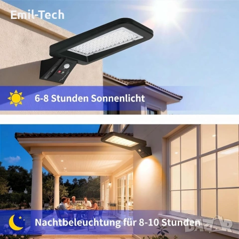 Комплект 2 соларни LED лампи с датчик и дистанционно, снимка 9 - Соларни лампи - 54750945