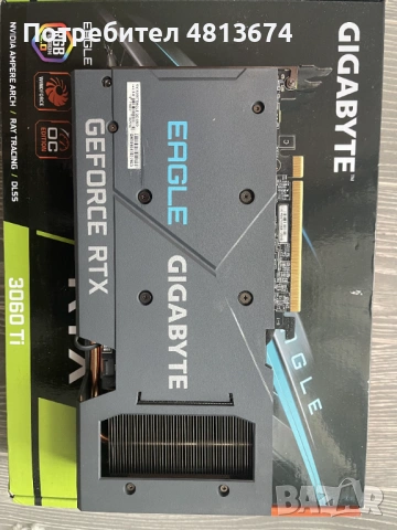 Видео Карта Gigabyte Geforce RTX 3060ti EAGLE OC 8G, снимка 2 - Видеокарти - 54377971