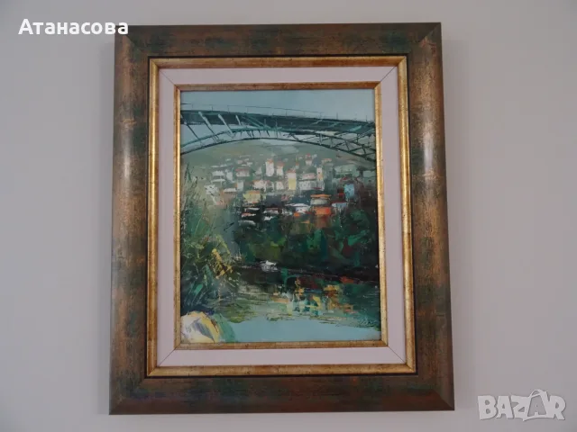 МЕТОДИ ИДАКИЕВ картина "Пейзаж от В. Търново" масло 1998 г, снимка 2 - Картини - 55415692