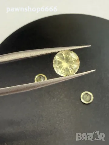 Комплект 3 естествени цитрина – общо 2,15 ct – кръгъл брилянтен, снимка 10 - Бижутерийни комплекти - 55483477