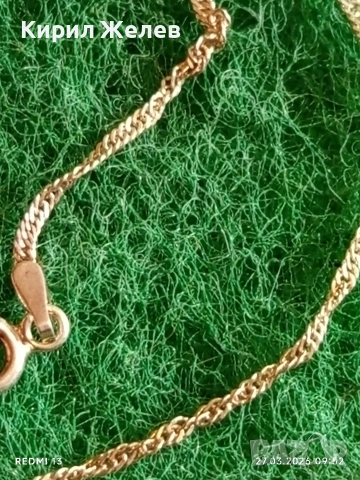 Нежно финно сребърно синджирче майсторска ръчна изработка 51803, снимка 3 - Колиета, медальони, синджири - 53993069