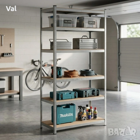 Професионален метален стелаж HÖGLER 222x110x50 см – 6 Рафта, до 1050 кг, регулируема височина, снимка 12 - Други - 54842002
