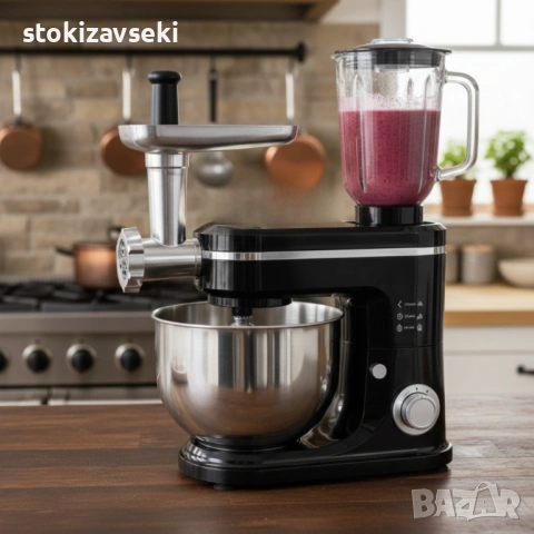 Кухненски робот Michelino 3в1: Планетарен миксер, блендер и месомелачка за лесно и бързо готвене, снимка 2 - Други - 54114131